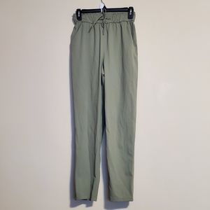 Lululemon Keep Moving Pants High-Rise Moss Green Drawstring Sz Women's 2